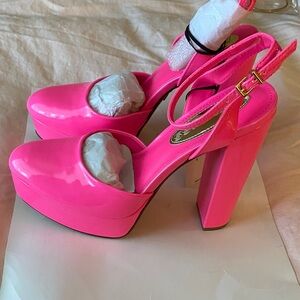 Express Hot Pink Block Heels